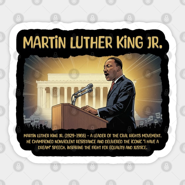 Martin Luther King Jr. Sticker by UrbanLifeApparel